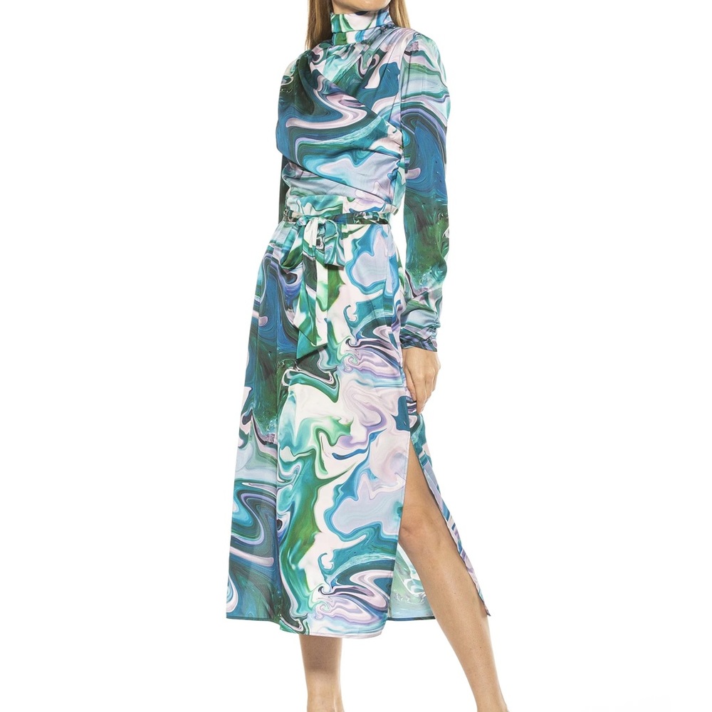 Alexia Admor Printed High Neck Dress NWT